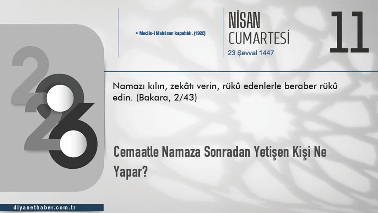 Cemaatle Namaza Sonradan Yetişen Kişi Ne Yapar?