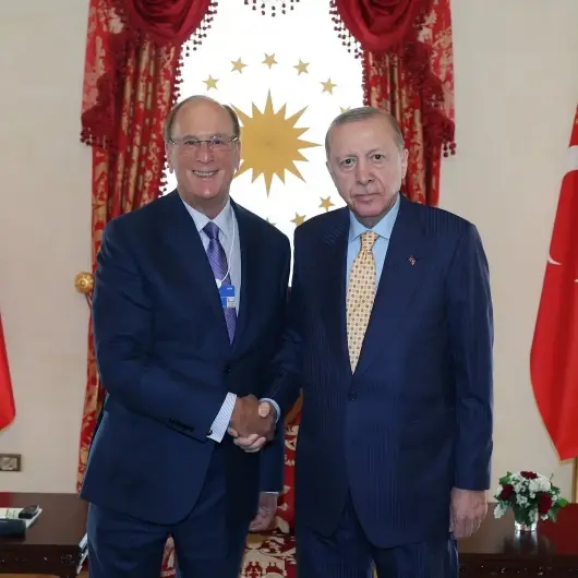 Cumhurbaşkanı Erdoğan dünyanın en büyük varlık fonu BlackRock'u yöneten Fink'i ağırladı